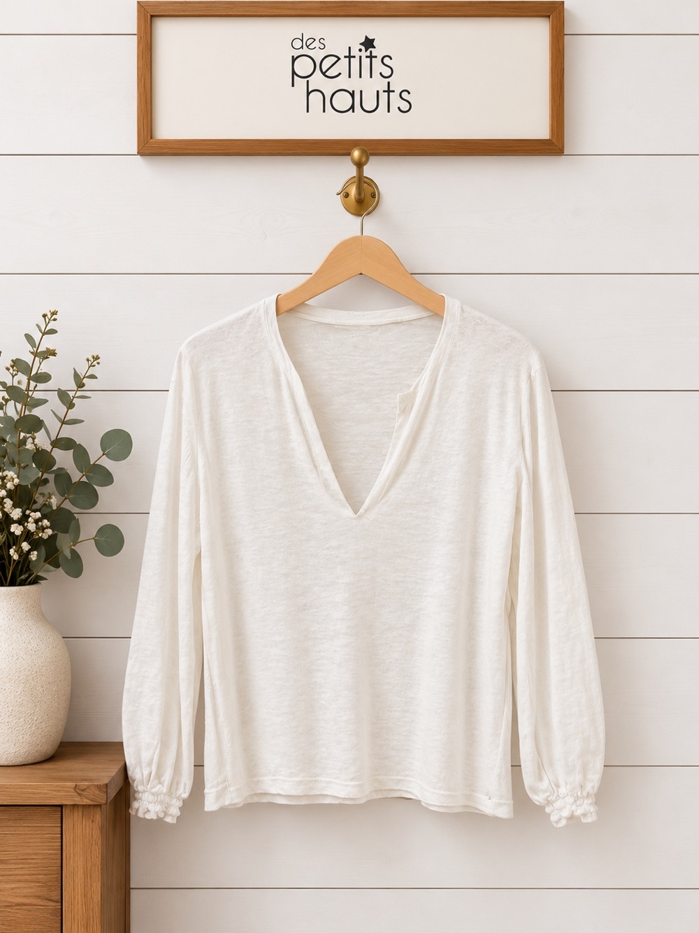 DES PETITS HAUTS “Bacari” linen top – size 1 (S)